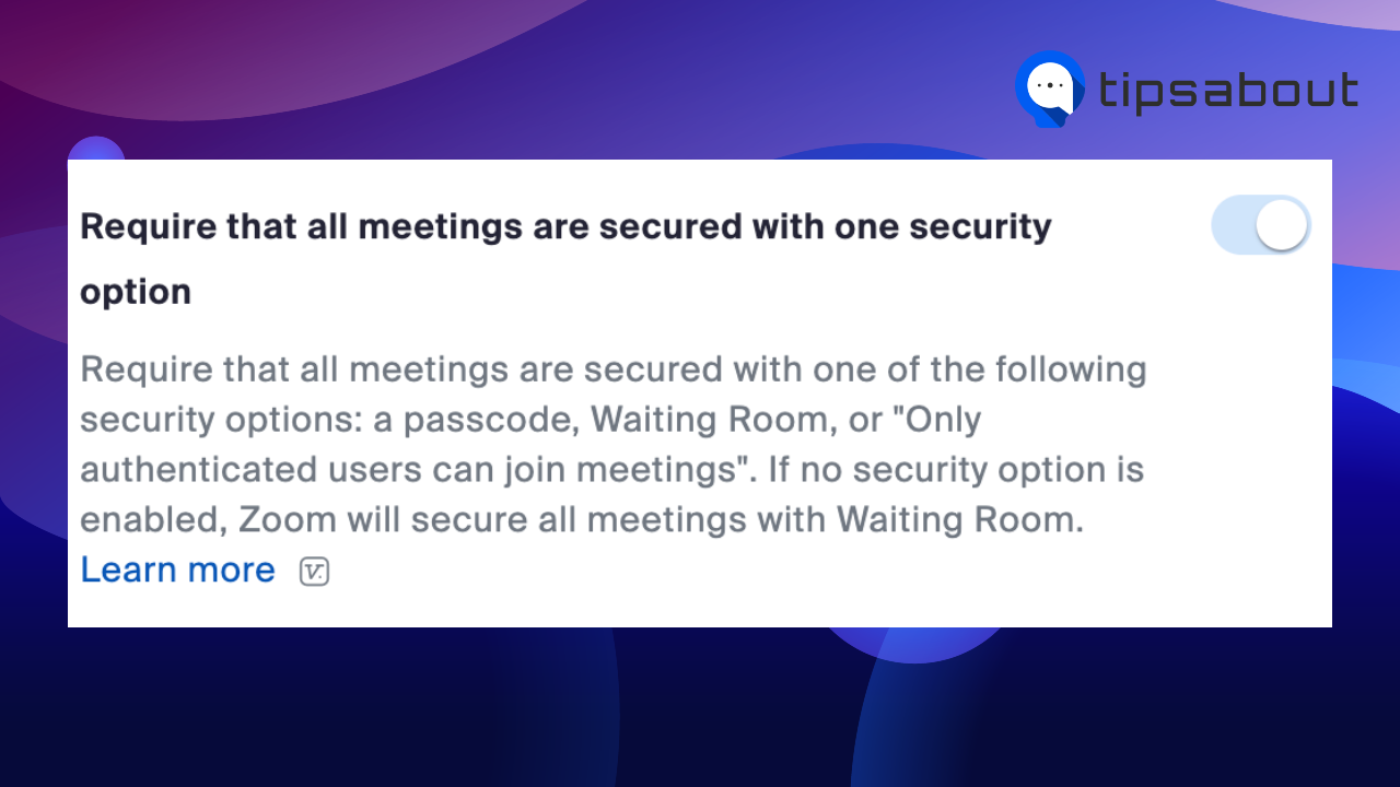 Zoom security option for autorized only participants on Zoom meetings