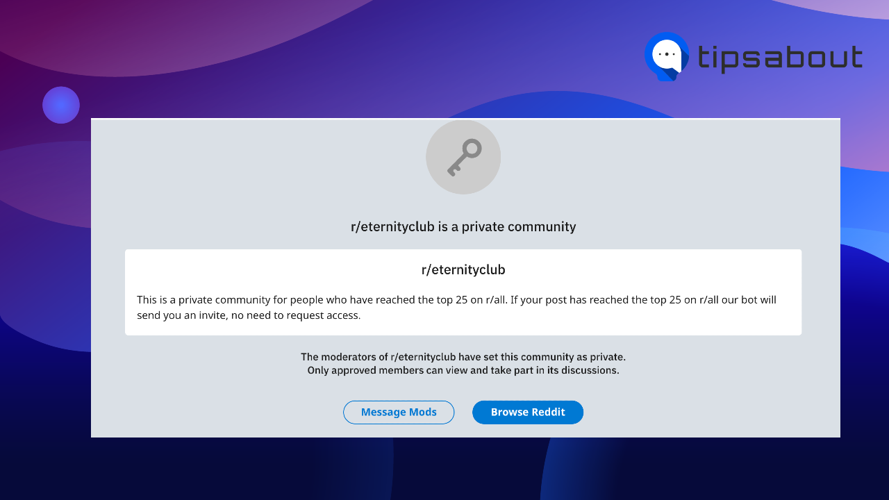 Reddit private community example