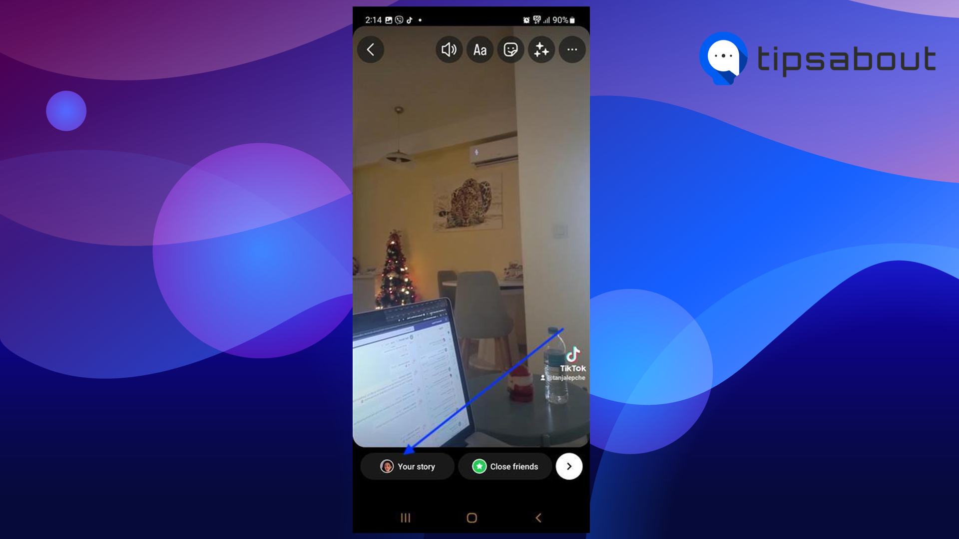 Share TikTok video on IG story by tapping on Your Story