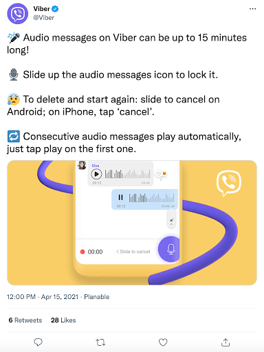 How to send audio files in Viber