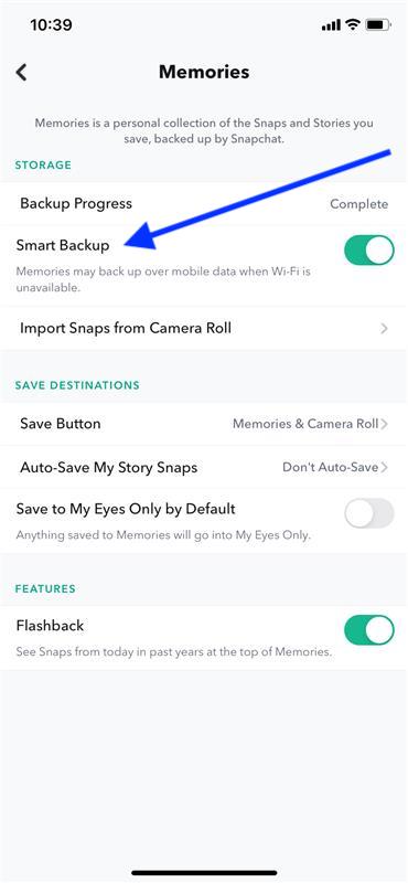 Snapchat Smart Backup
