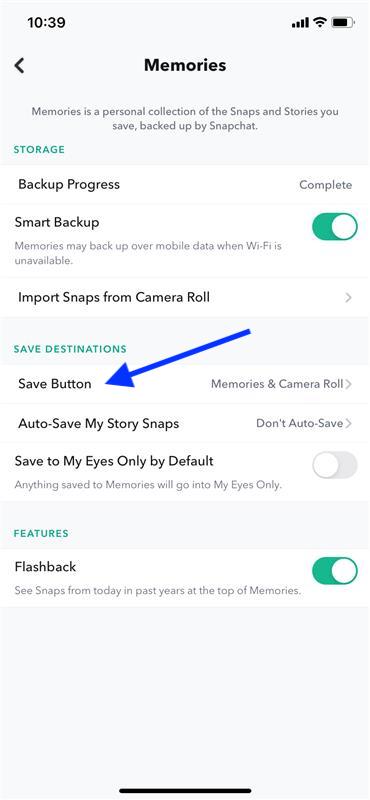 Snapchat Save button