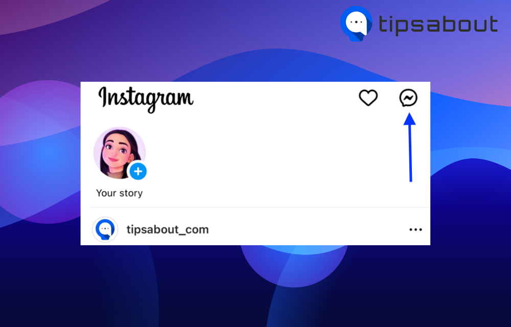 Tap on the inbox icon on Instagram