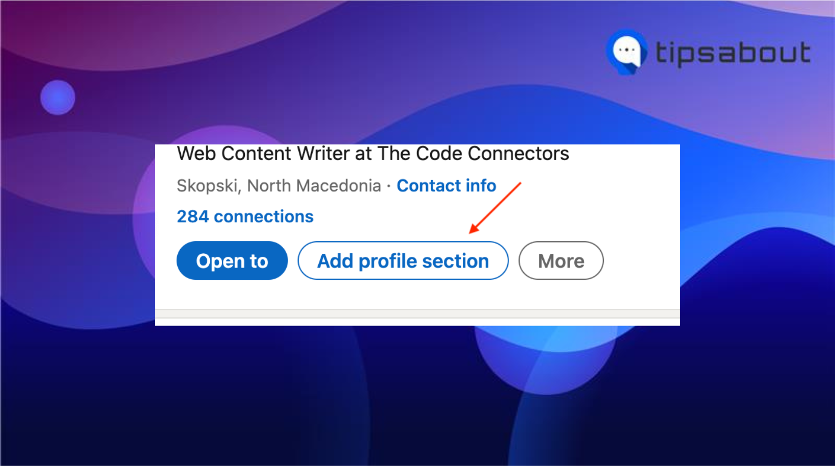 Add profile section option LinkedIn