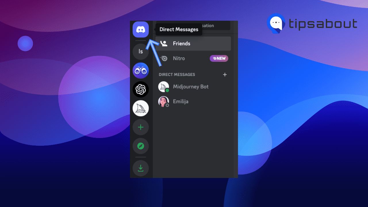 Click on the Discord logo