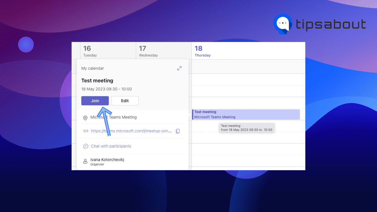 go to the Calendar app, click on a scheduled meeting, then click ‘Join.’
