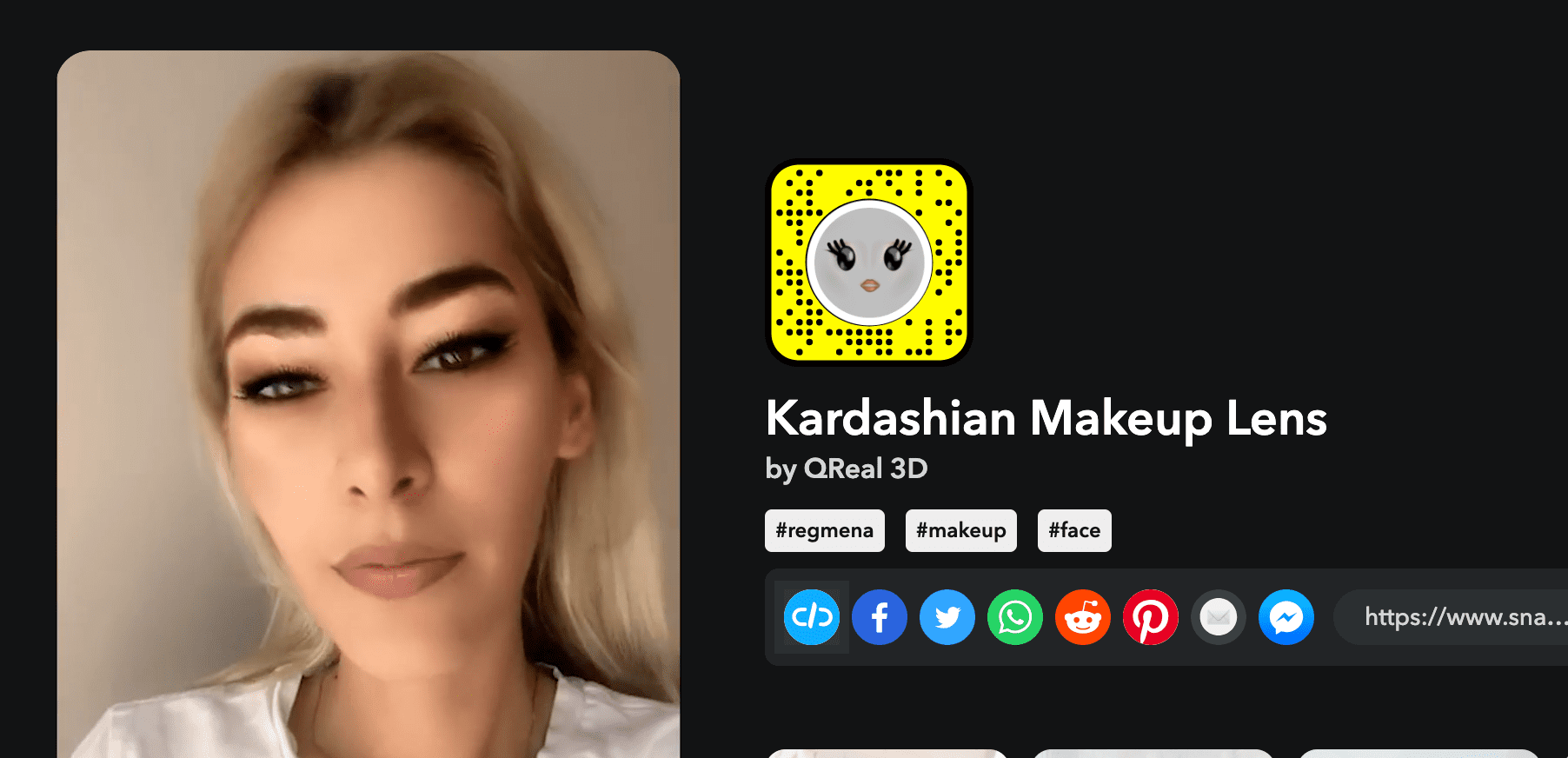 Kardashian Makeup Lens by QReal 3D