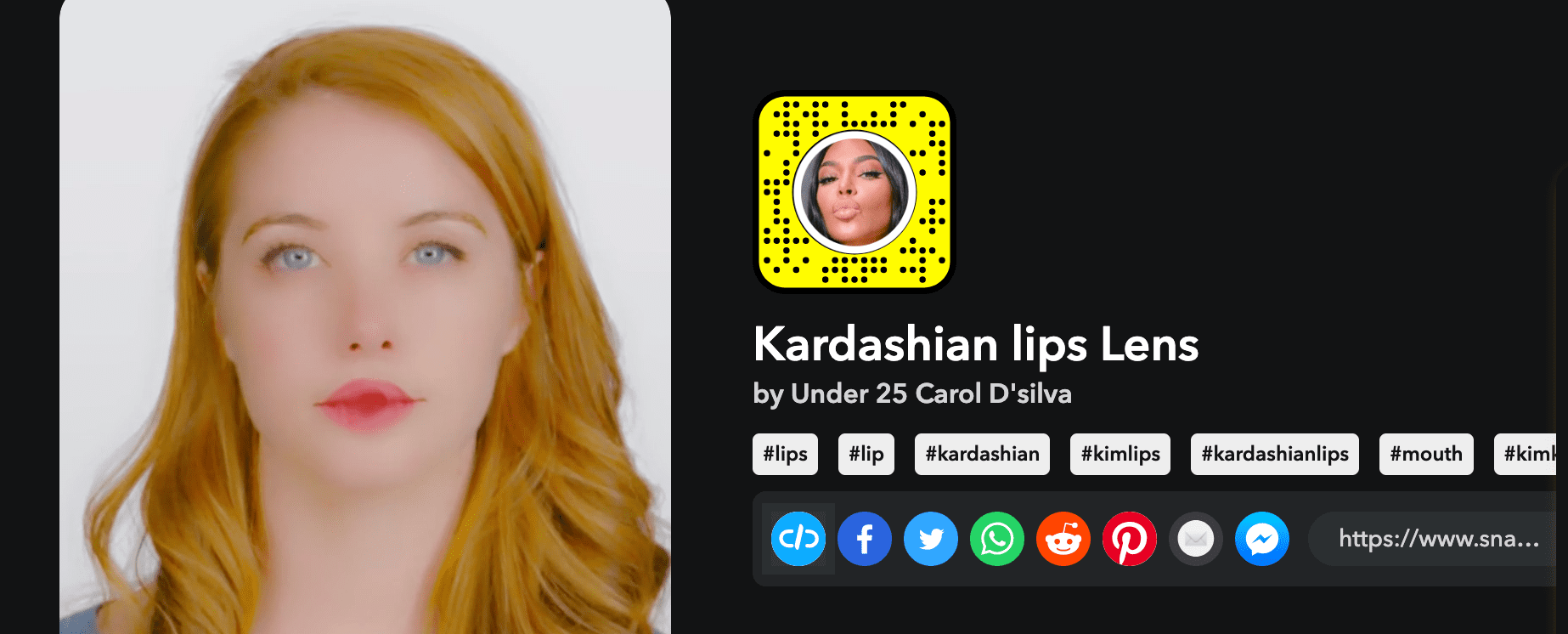 Kardashian Lips Lens by under 25 carol d'silva