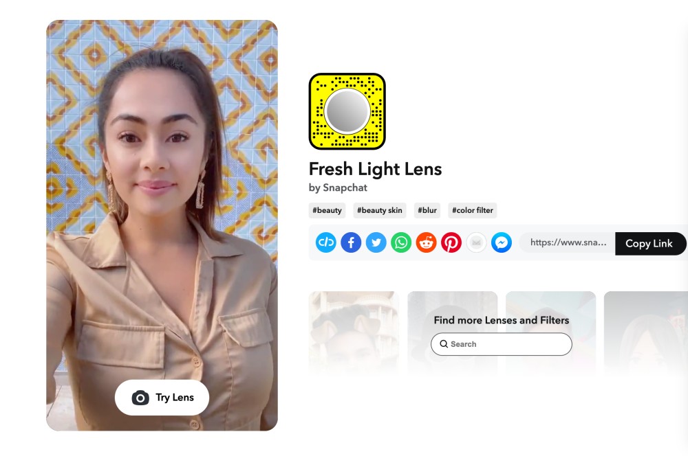 fresh light snapchat lens 