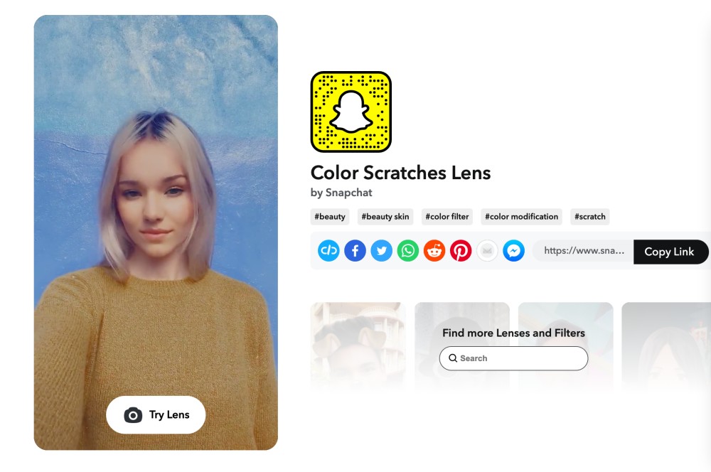 color scratches snapchat lens