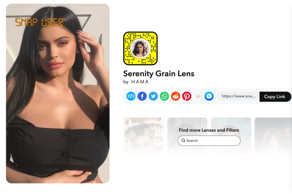 serenity grain snapchat lens