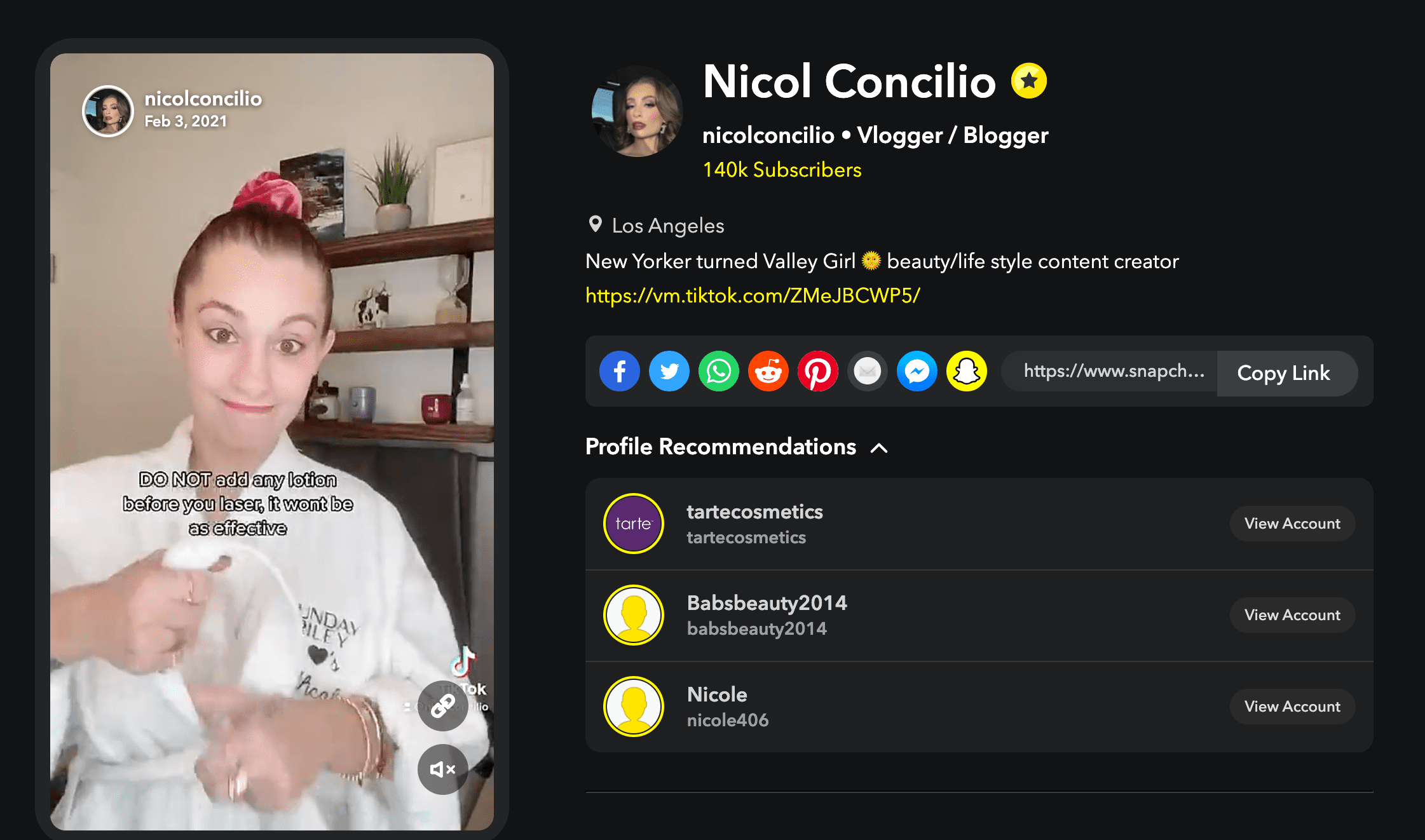 Nicole Concilio Snapchat influencer