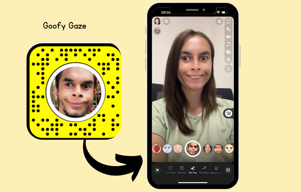 goofy gaze snapchat lens