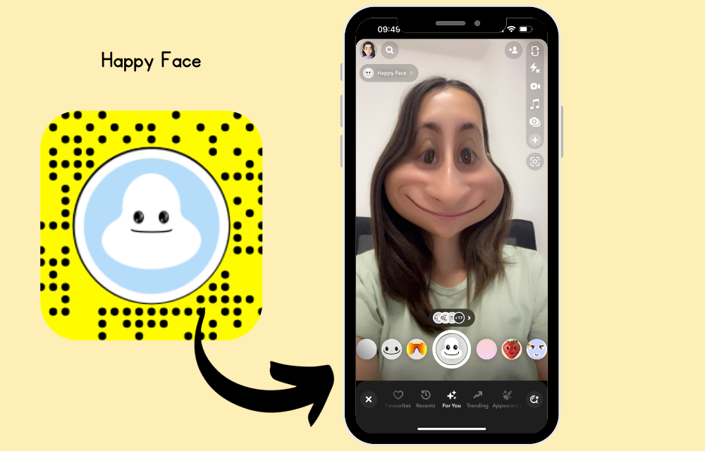 happy face snapchat lens