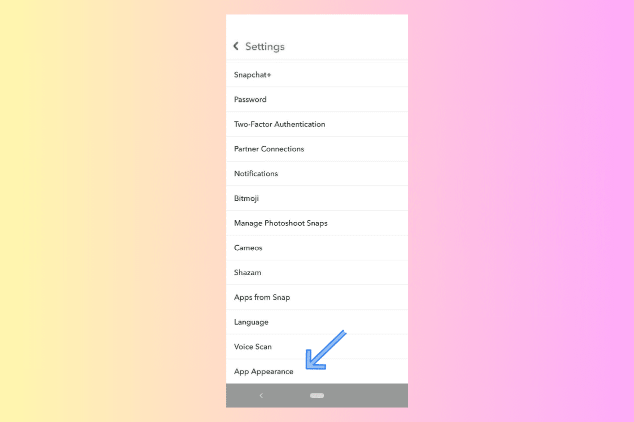 Tap on ‘App Appearance.’