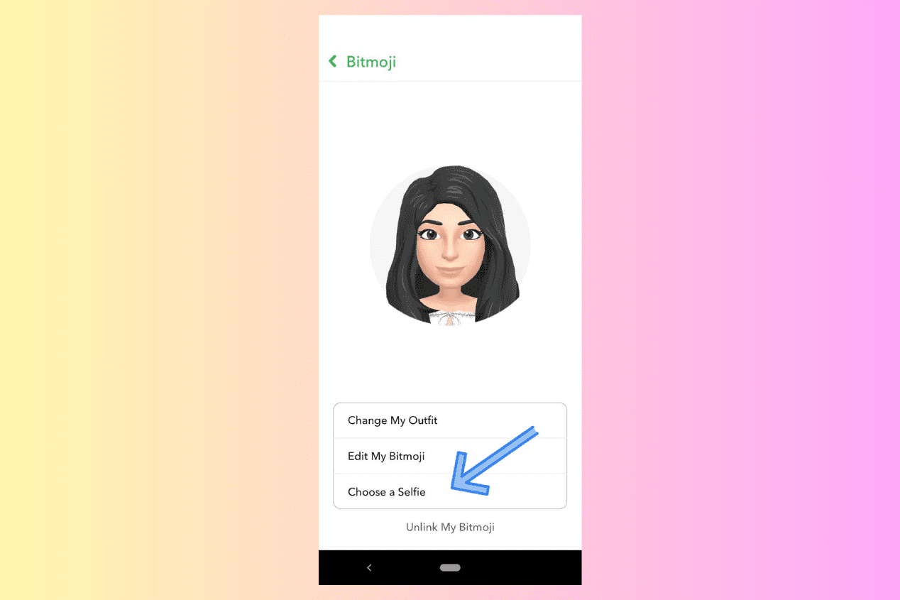 Tap on ‘Choose a Selfie.’