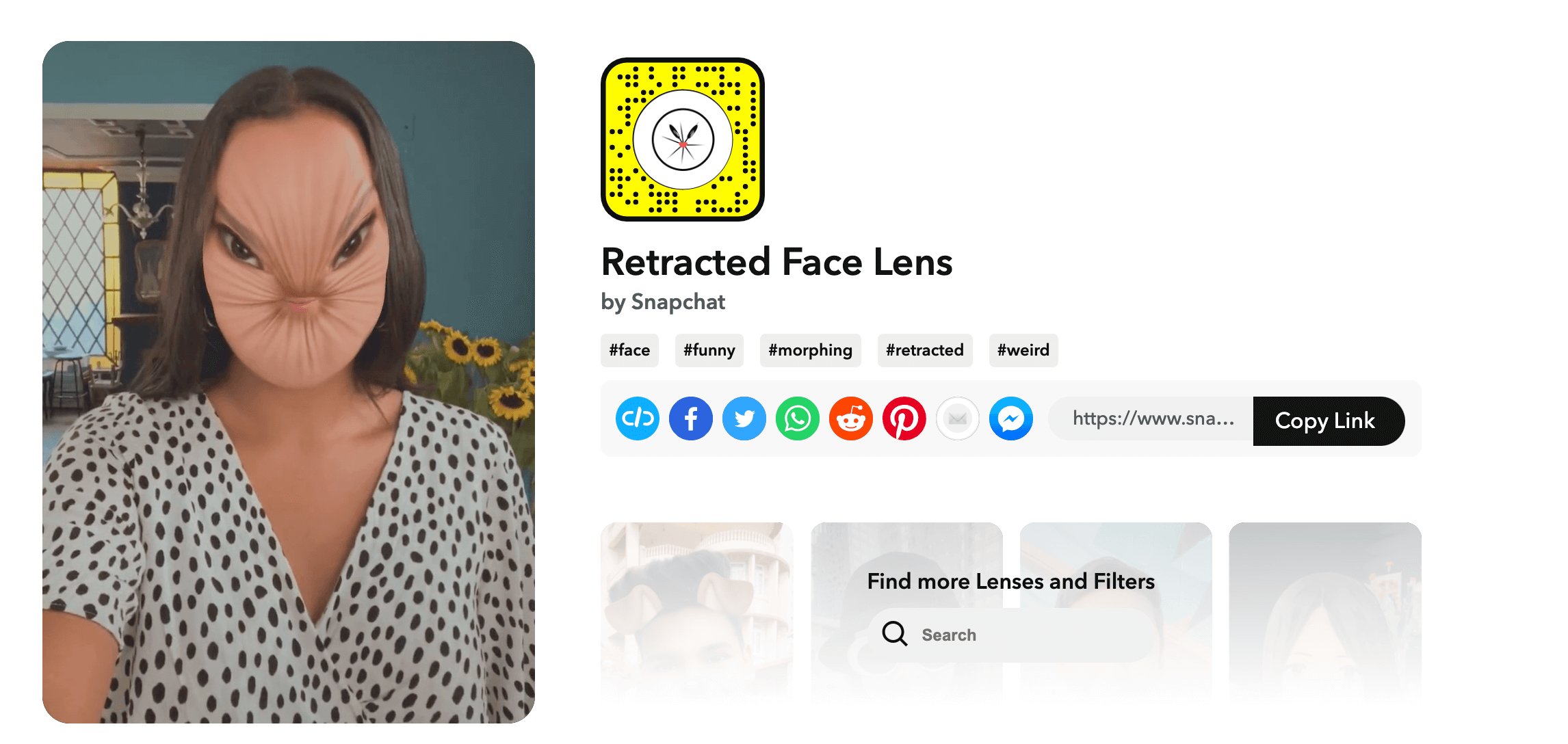1 - retracted face lens