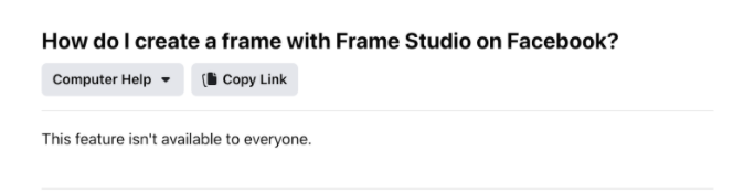 Facebook Frame Studio