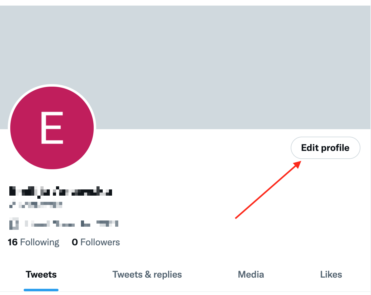 twitter edit profile option