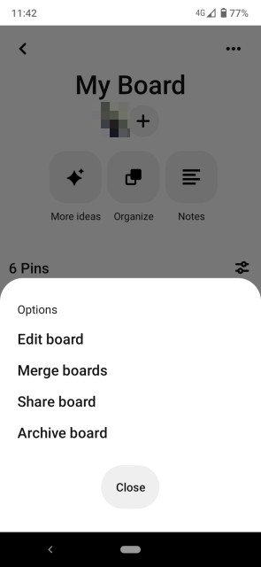 Merge or Archive Boards on mobile