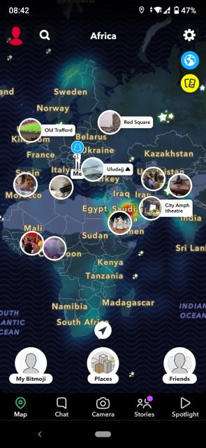 Snapchat Bitmoji Map