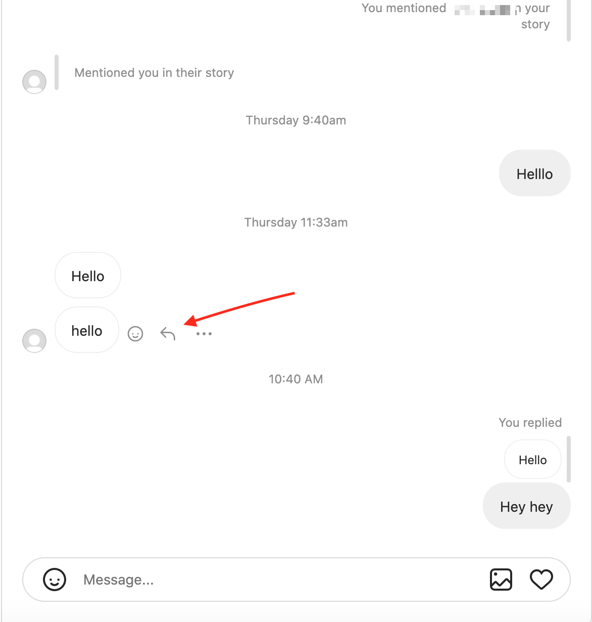 instagram reply from desktop