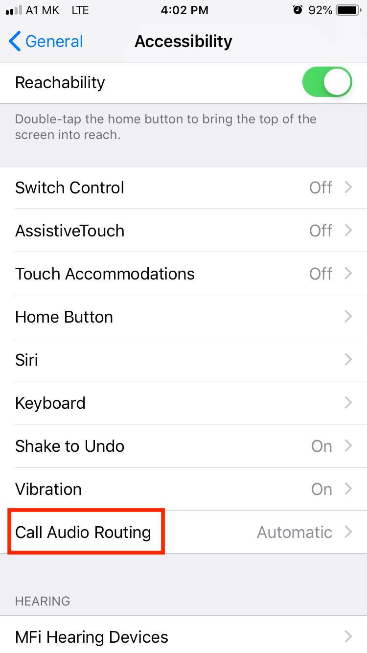 iphone call audio routing