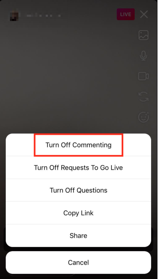 Instagram turn off commenting option