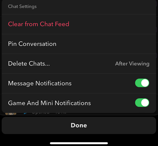 click on Clear Conversation
