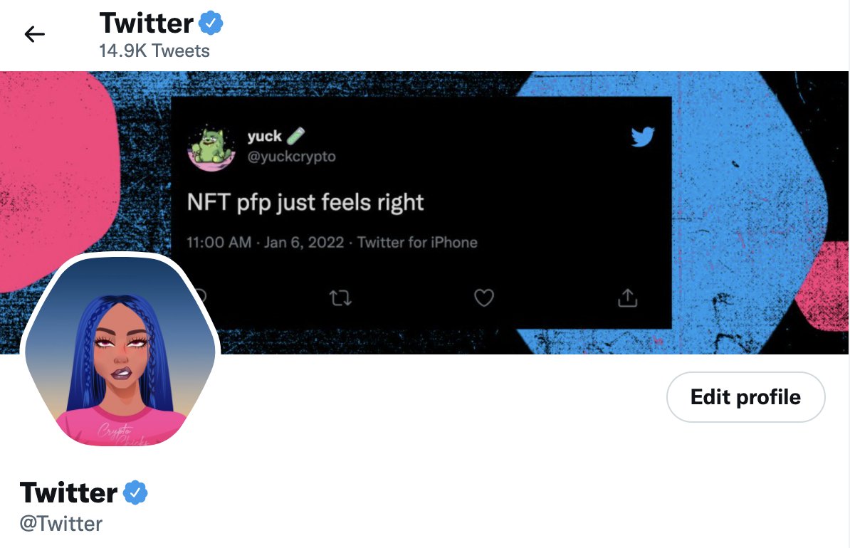 NFT profile picture on Twitter
