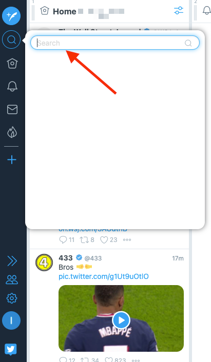 enter a hashtag in the search bar
