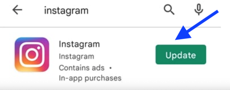 Update Instagram app 