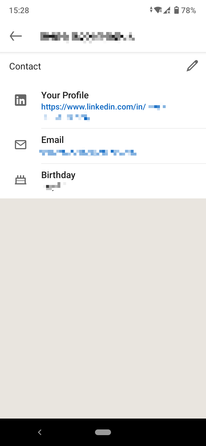 Your LinkedIn URL on mobile
