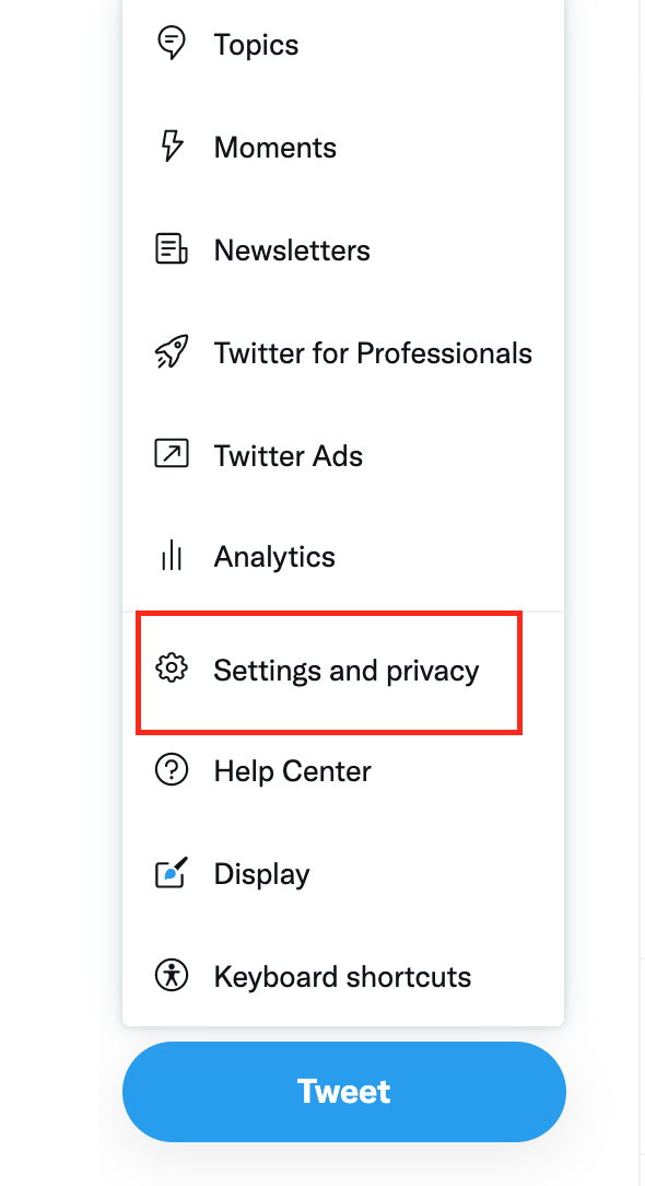 Settings and privacy