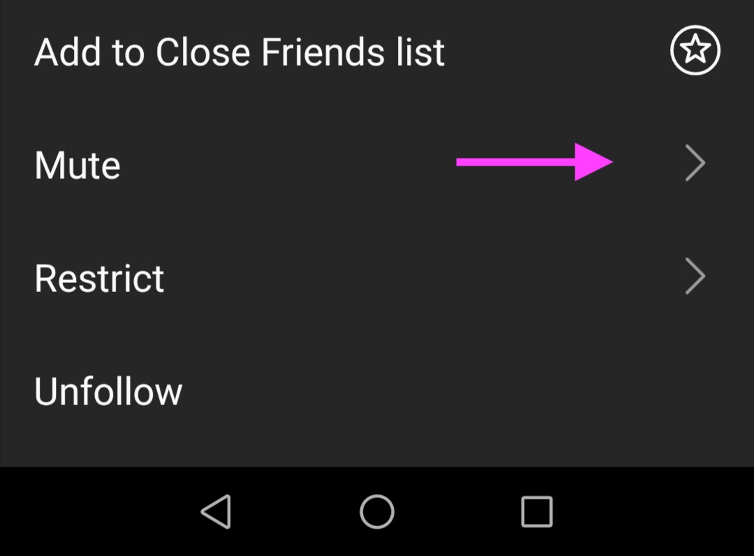 Mute option on Instagram