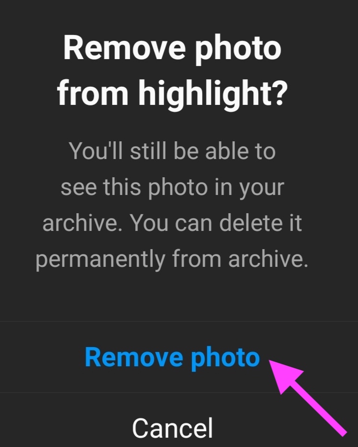 Remove Photo option