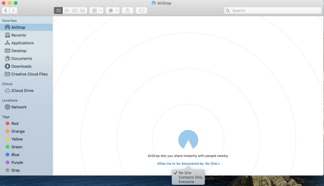 air drop mac options