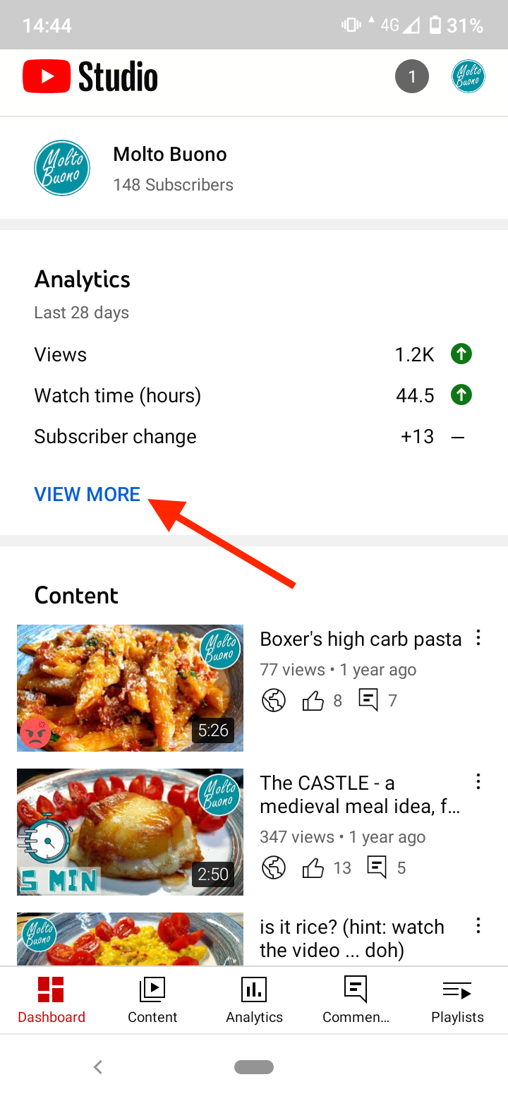 Youtube Studio App - View More