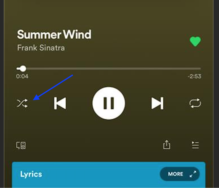 Shuffle on Spotify turned off