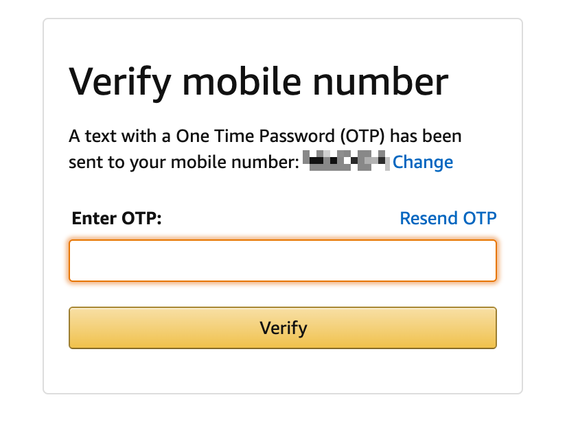 Enter OTP and click ‘Verify’