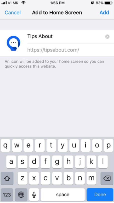 iphone add website to home screen
