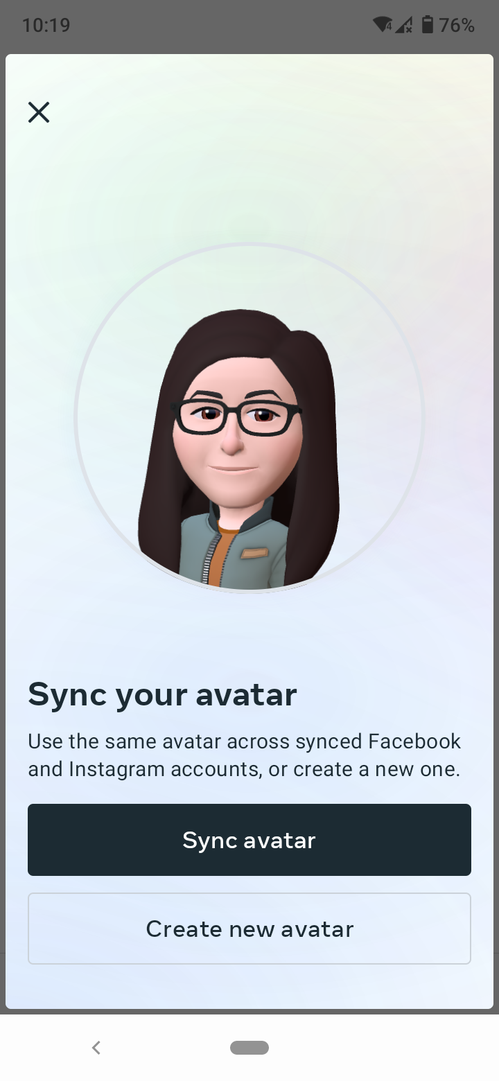 Create or sync your avatar