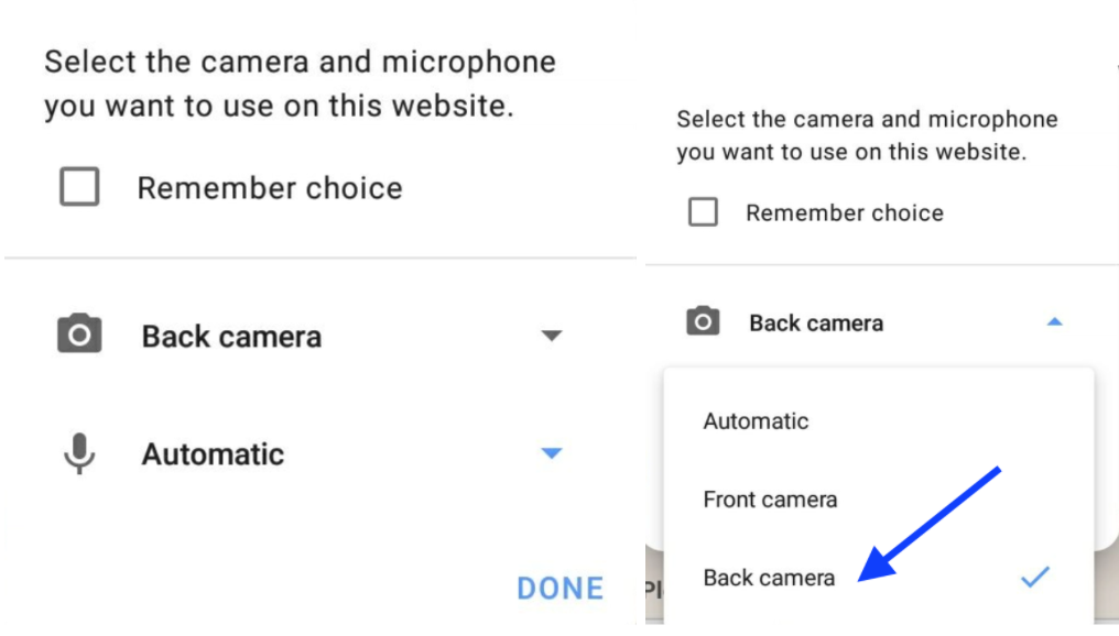 Camera options