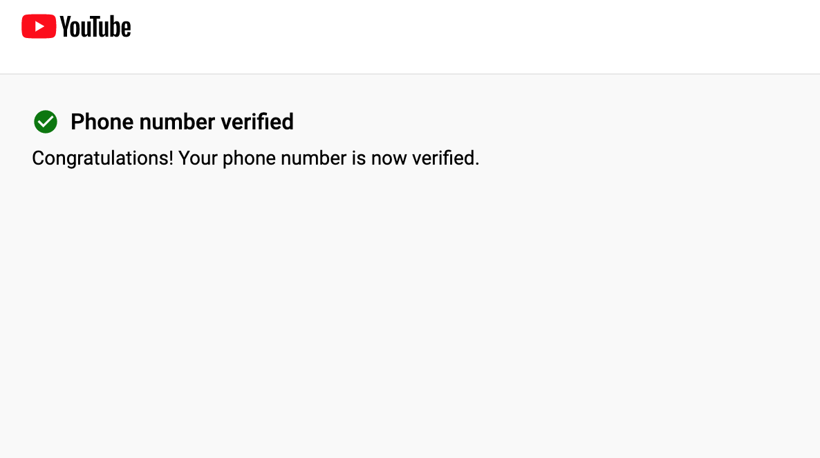 Phone number verified