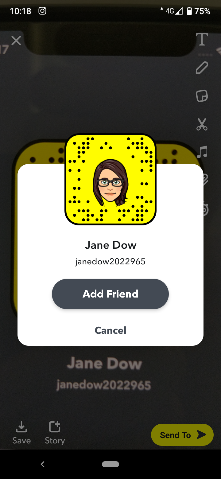 Add as a friend on Snapchat by scanning Snapcode