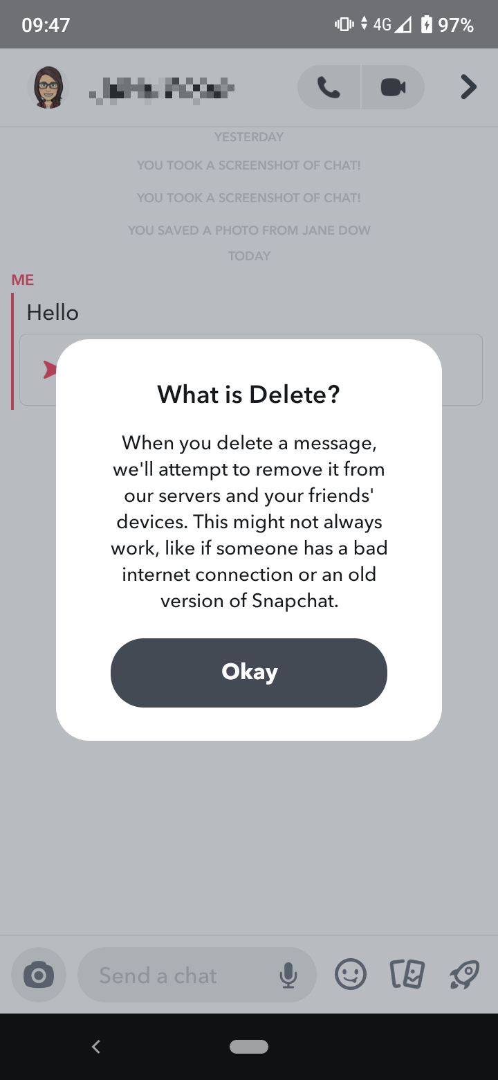What happens when you delete a snap