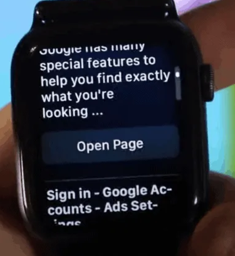 Open Snapchat page - Apple Watch options
