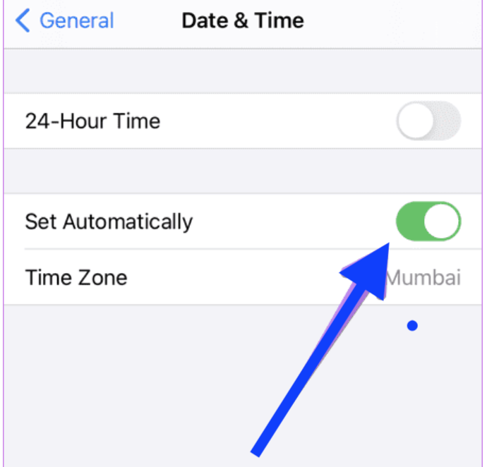 Set Automatically - iPhone options