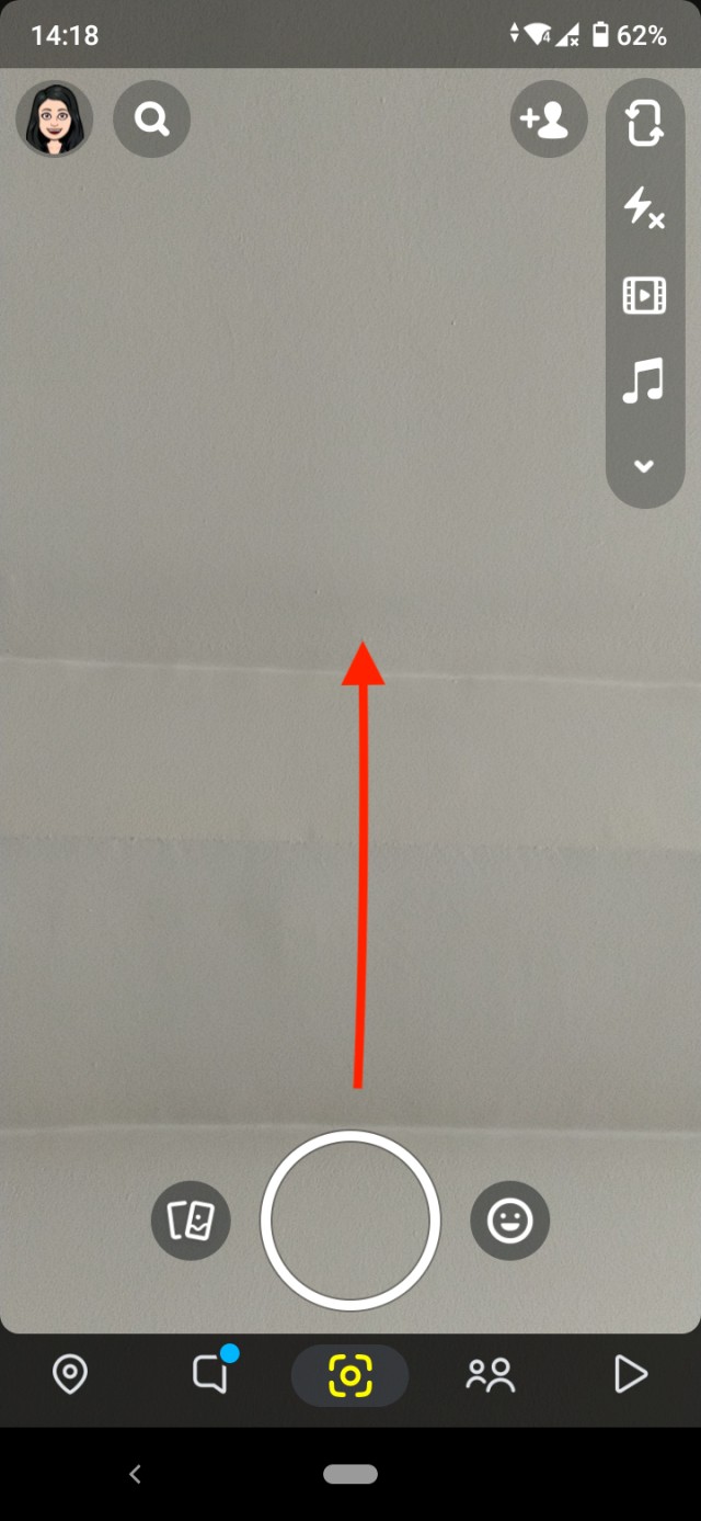 instagram swipe up record button