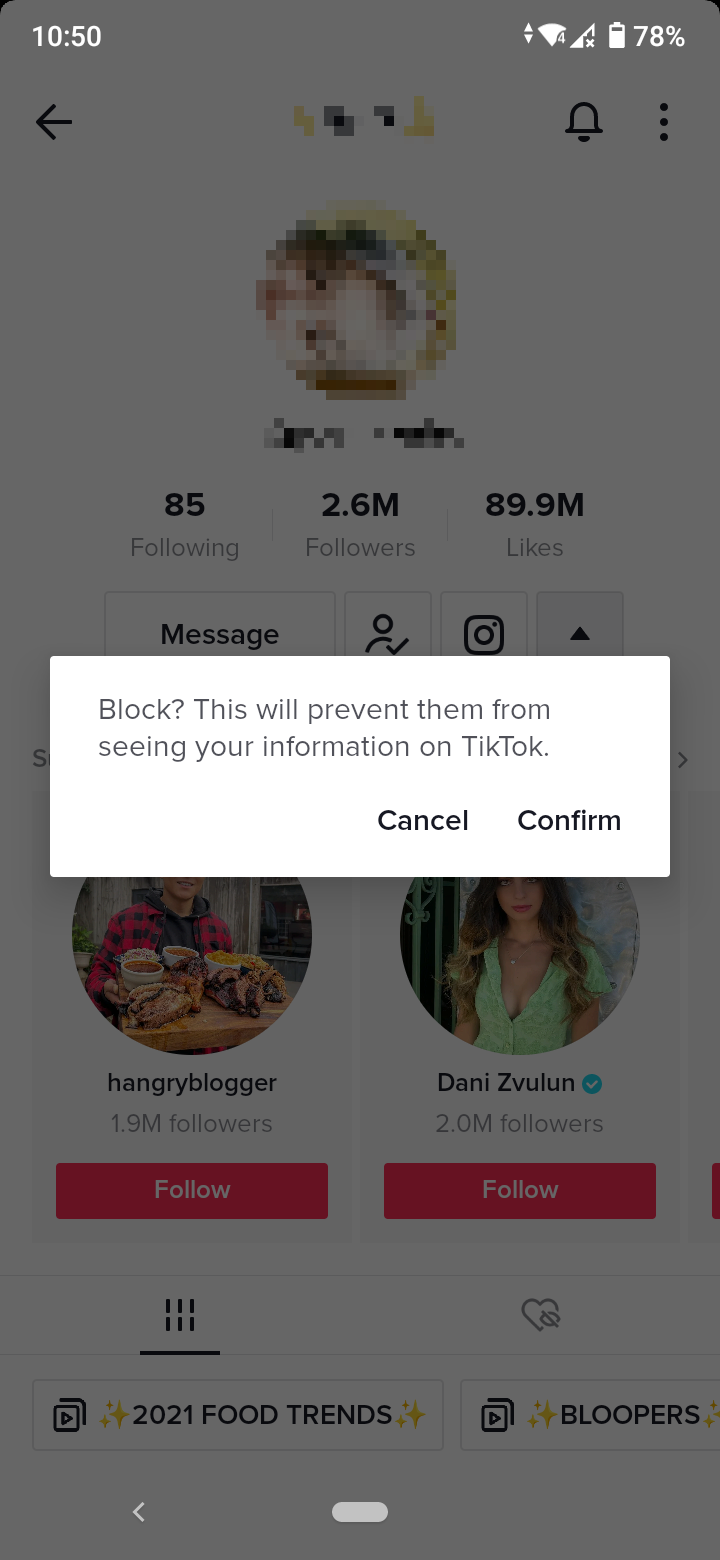 Confirm block